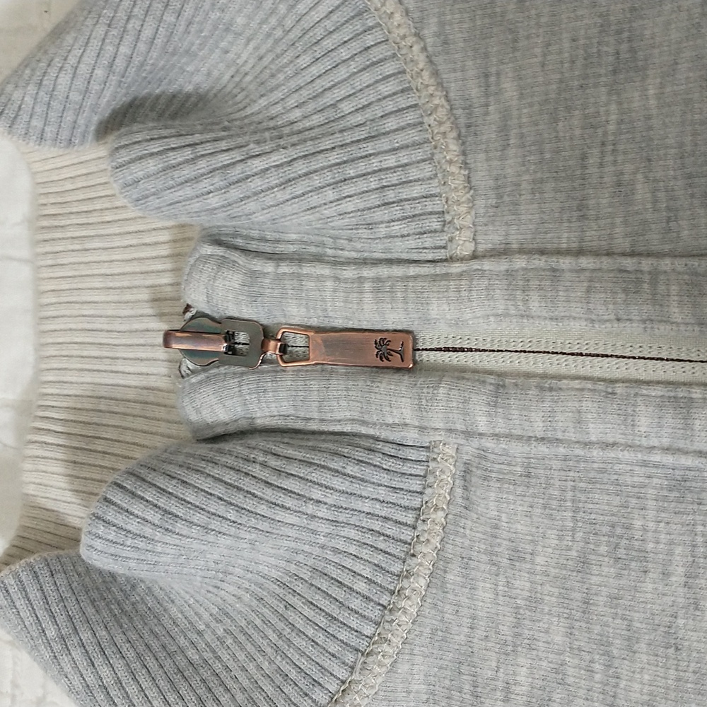 Tommy Bahama Reversible Quarter-Zip Sweatshirt, Cream And Grey, Mens Size Large - Picture 6 of 13